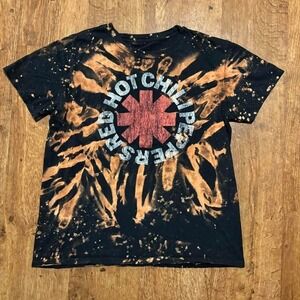 Red Hot Chili Peppers band tee with red star logo.  Item 1002